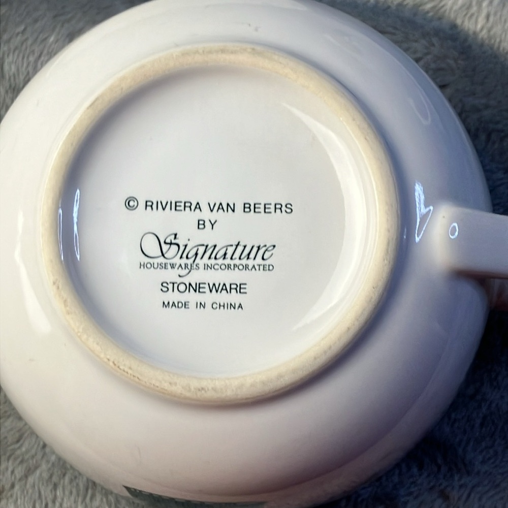 Riviera Van Beers by Signature Stoneware Sunflower Teacup & Saucer Set Set of 2 - Picture 13 of 13